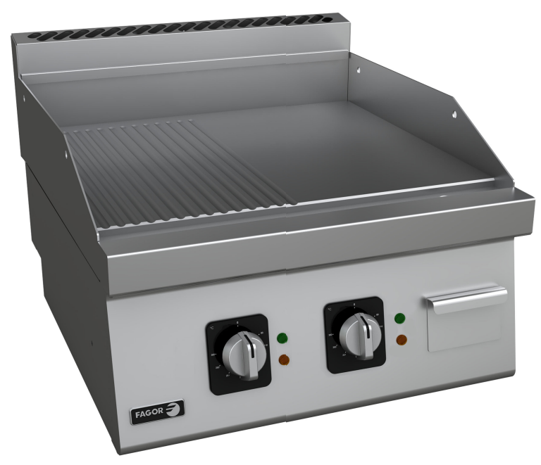 Fagor electric griddle plate double fry top CI-FTE608T 2 SR