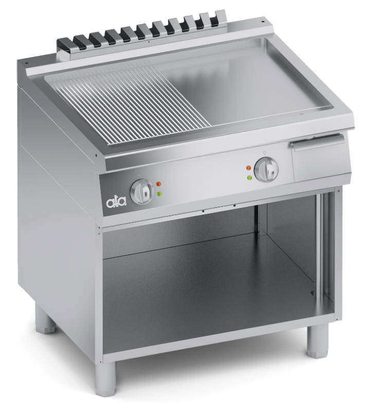 ATA elektrinė kepimo plokštuma lygiu/rifliuotu paviršiumi su stovu K7EFB10VVR