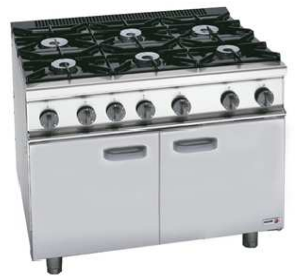 Fagor 6 degļu gāzes plīts ar gāzes cepeškrāsni C-GB761